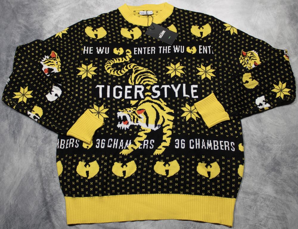 Hulu Sweater Mens XL Black Wu-Tang Tiger Style 36 Chambers Christmas Pullover